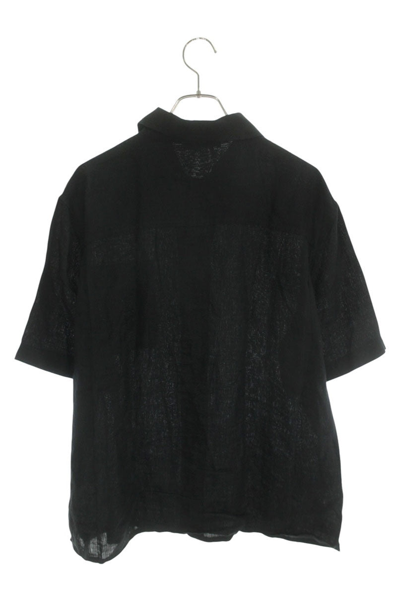 LOEWE Anagram Pocket Linen S/S Shirt Black Size 37