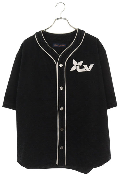 LOUISVUITTON 23AW Monogram Denim Baseball S/S Shirt Size 4L