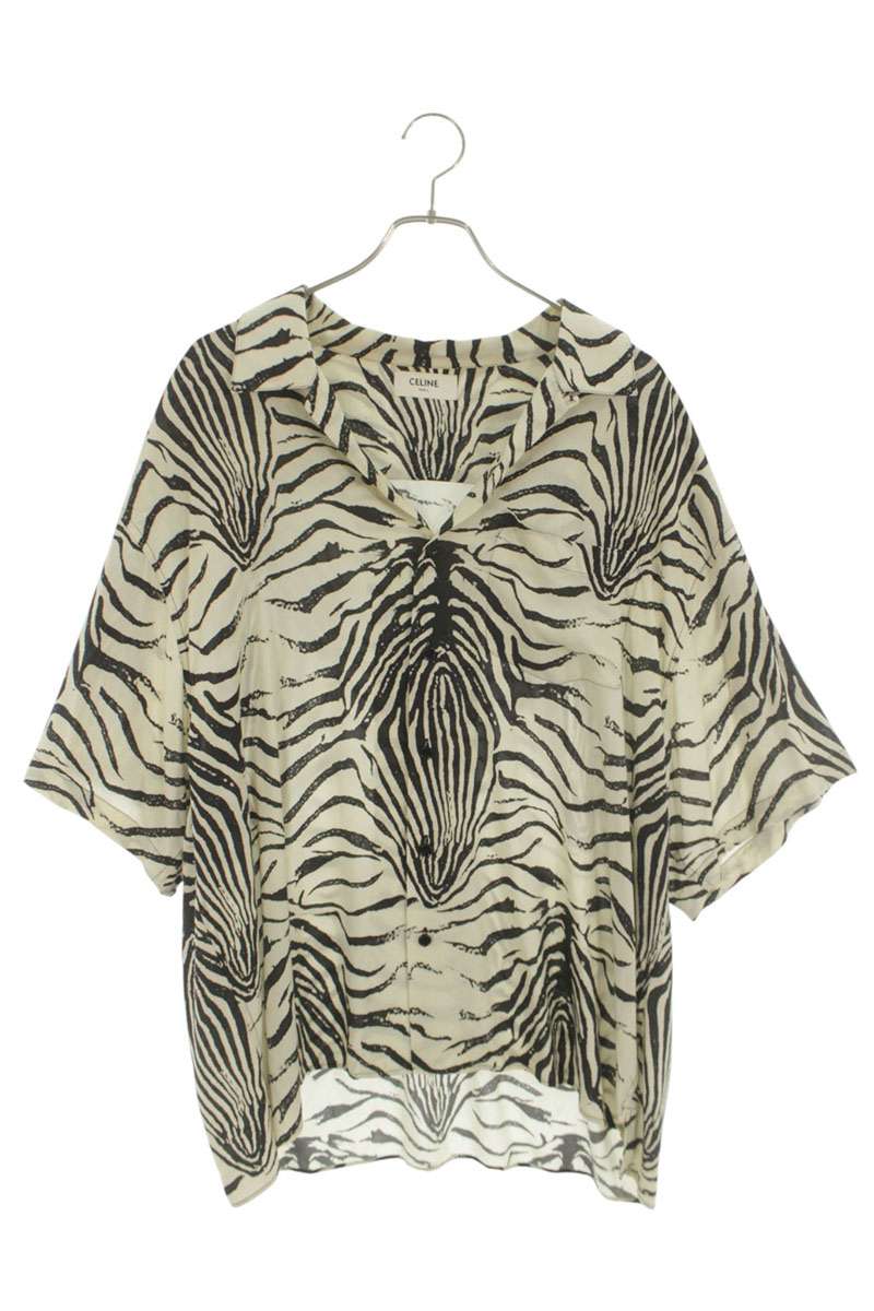 CELINE Rayon Zebra All-Over Print S/S Shirt Multi Size XXL