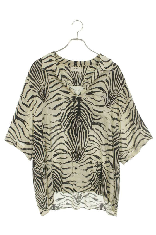CELINE Rayon Zebra All-Over Print S/S Shirt Multi Size XXL