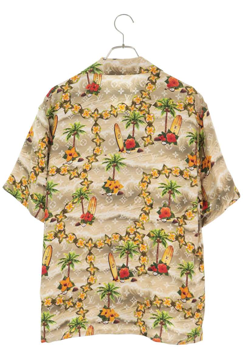 LOUISVUITTON Monogram All-Over Aloha Silk S/S Shirt Size XS