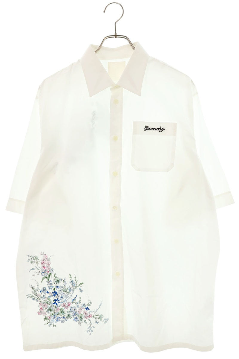 GIVENCHY Embroidered Floral S/S Shirt White Size XXL