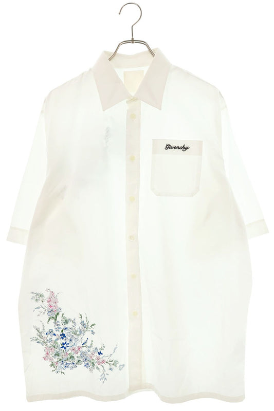 GIVENCHY Embroidered Floral S/S Shirt White Size XXL