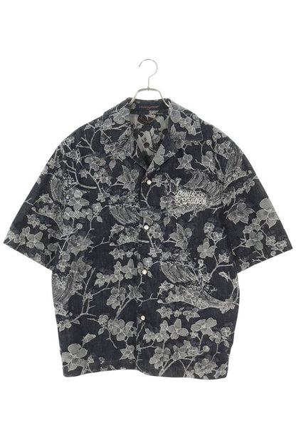 LOUISVUITTON 24AW Flower Jacquard Logo Denim Shirt Size M