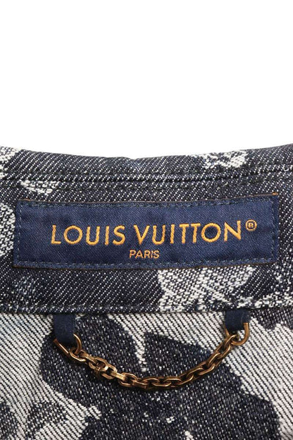 LOUISVUITTON 24AW Flower Jacquard Logo Denim Shirt Size M