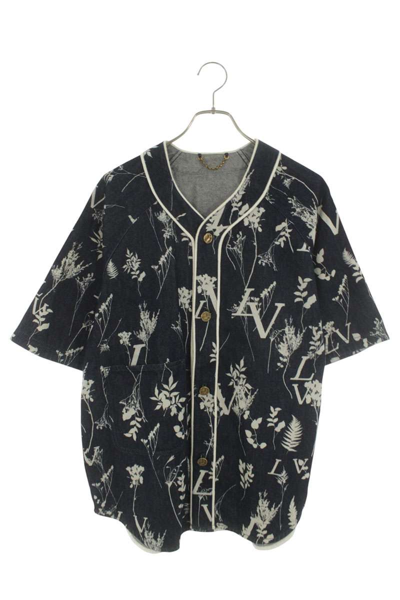LOUISVUITTON 20AW LV Leaf Denim Baseball S/S Shirt Size M