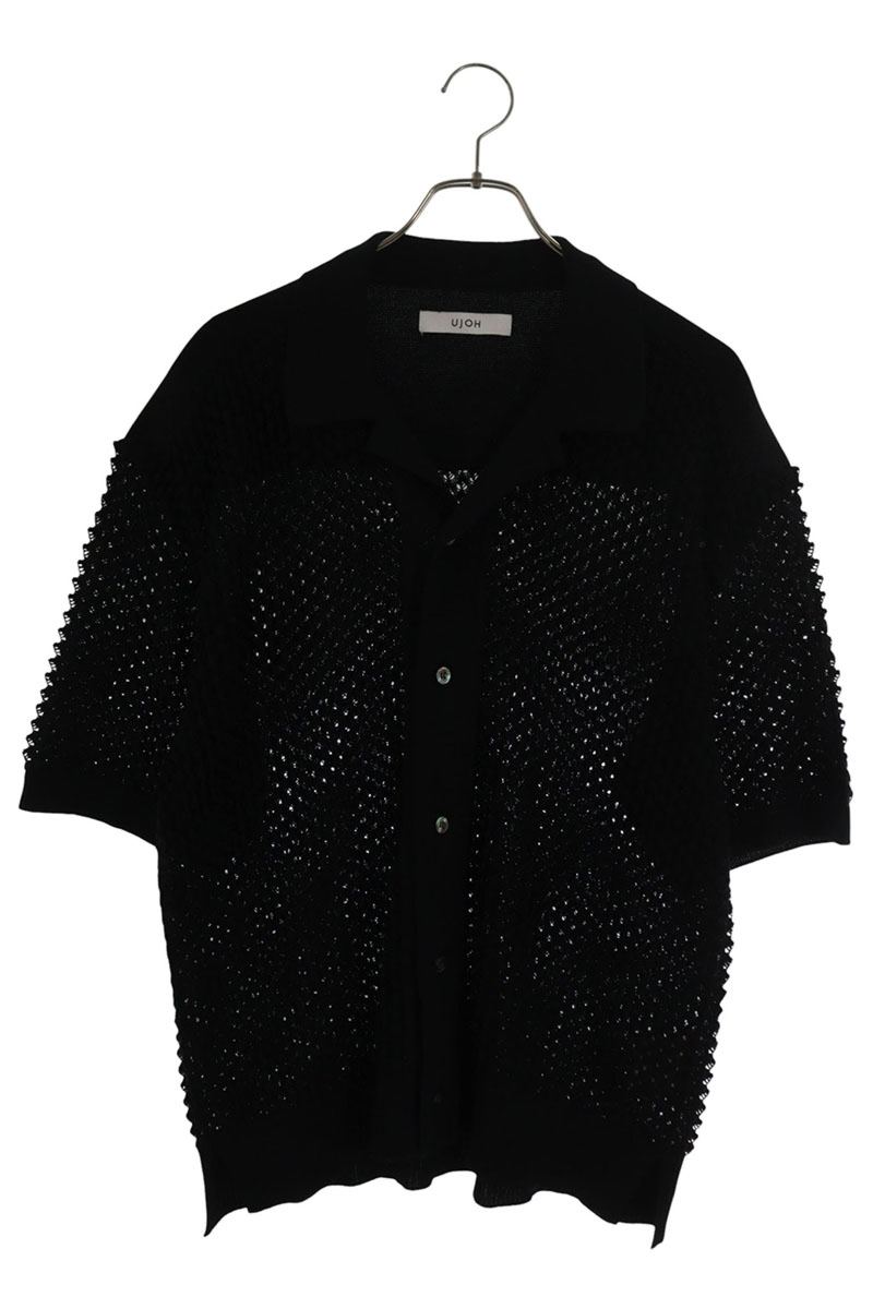 UJOH Open Collar Knit S/S Shirt Black Size XL
