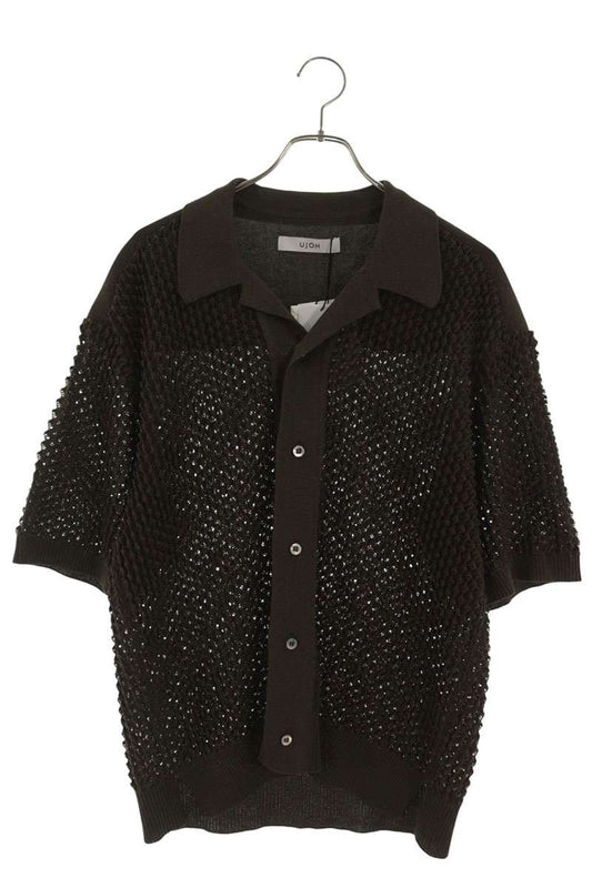 UJOH Open Collar Knit S/S Shirt Green Size XL