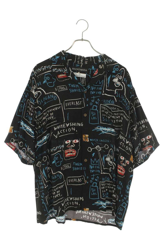 WACKO MARIA Basquiat Print S/S Rayon Shirt Black Size XL