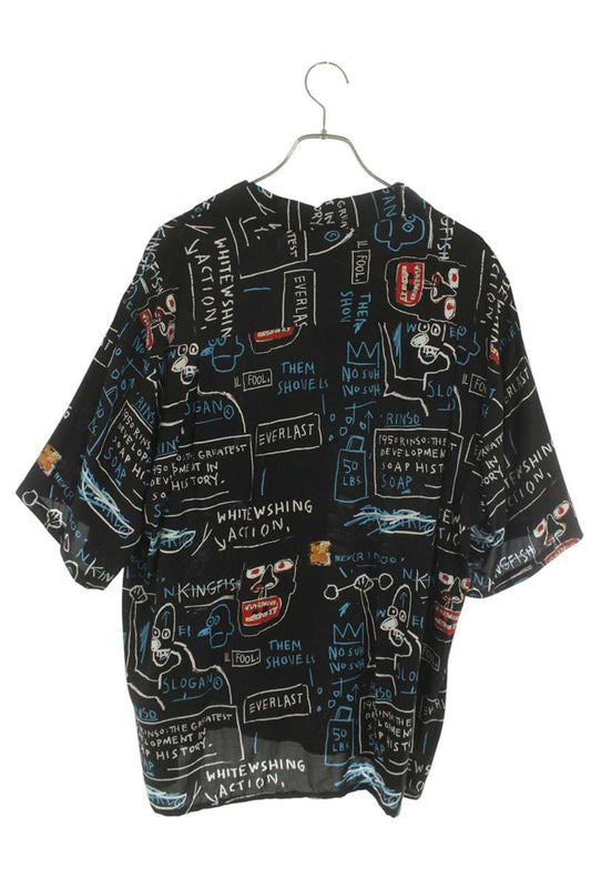 WACKO MARIA Basquiat Print S/S Rayon Shirt Black Size XL
