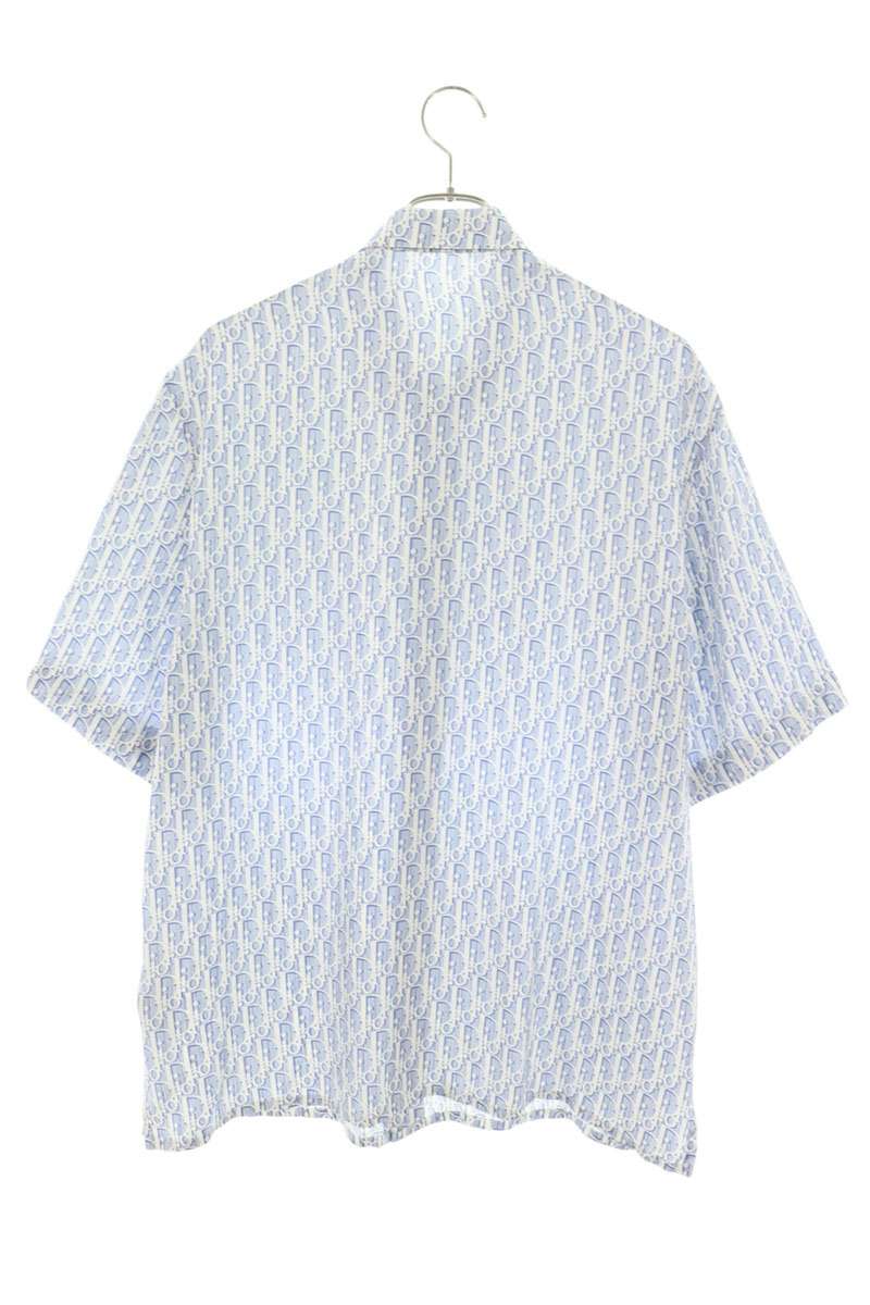 DIOR Oblique Silk All Over Pattern Short Sleeve Shirt Size S