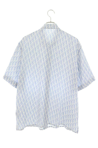 DIOR Oblique Silk All Over Pattern Short Sleeve Shirt Size S