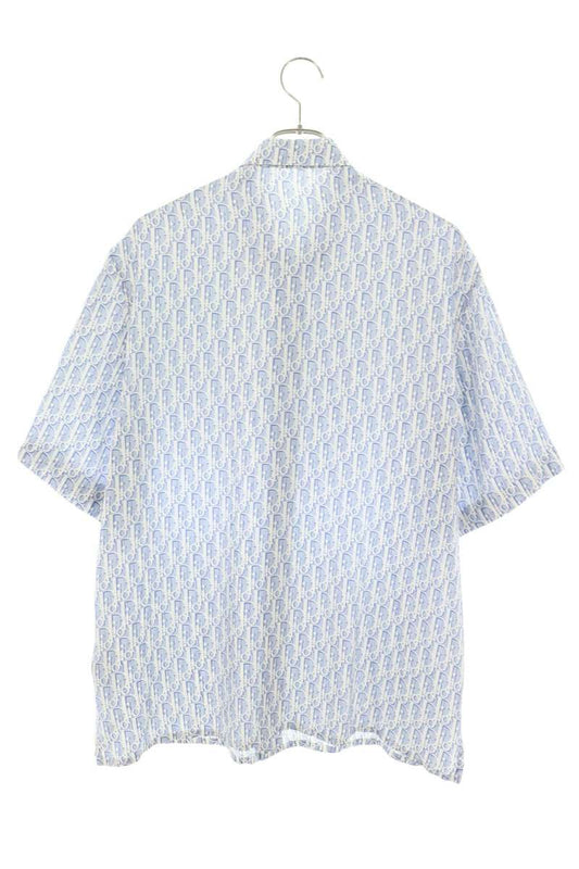 DIOR Oblique Silk All Over Pattern Short Sleeve Shirt Size S