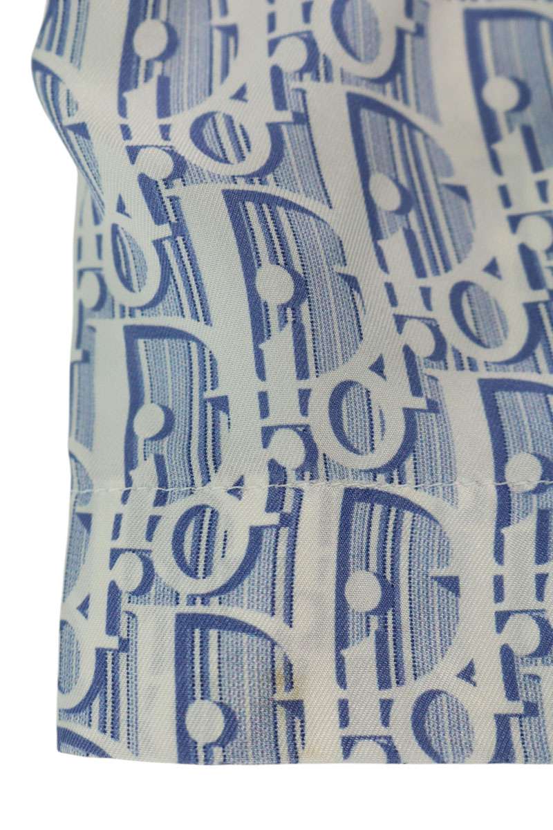 DIOR Oblique Silk All Over Pattern Short Sleeve Shirt Size S
