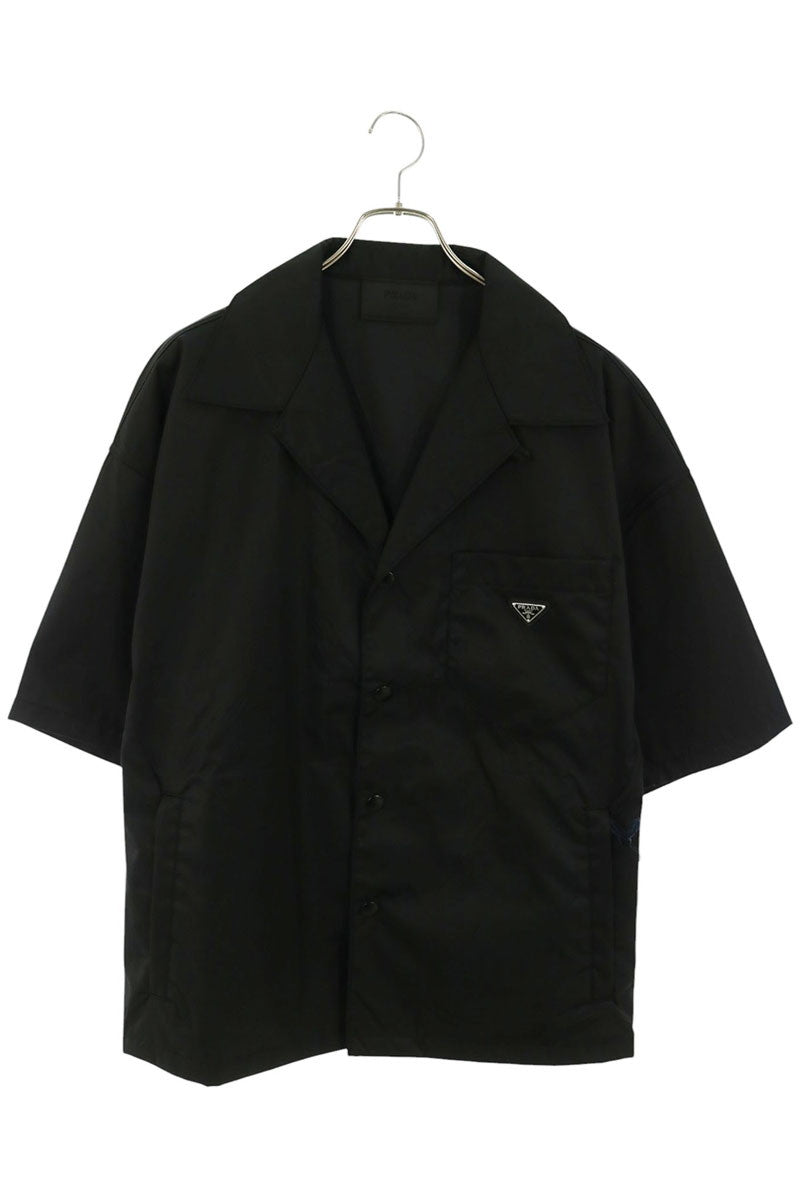 PRADA Re-Nylon Triangle Logo S/S Shirt Black Size XXL