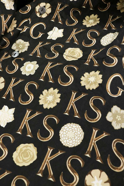 GUCCI All-over Logo Silk S/S Shirt Multi Size M