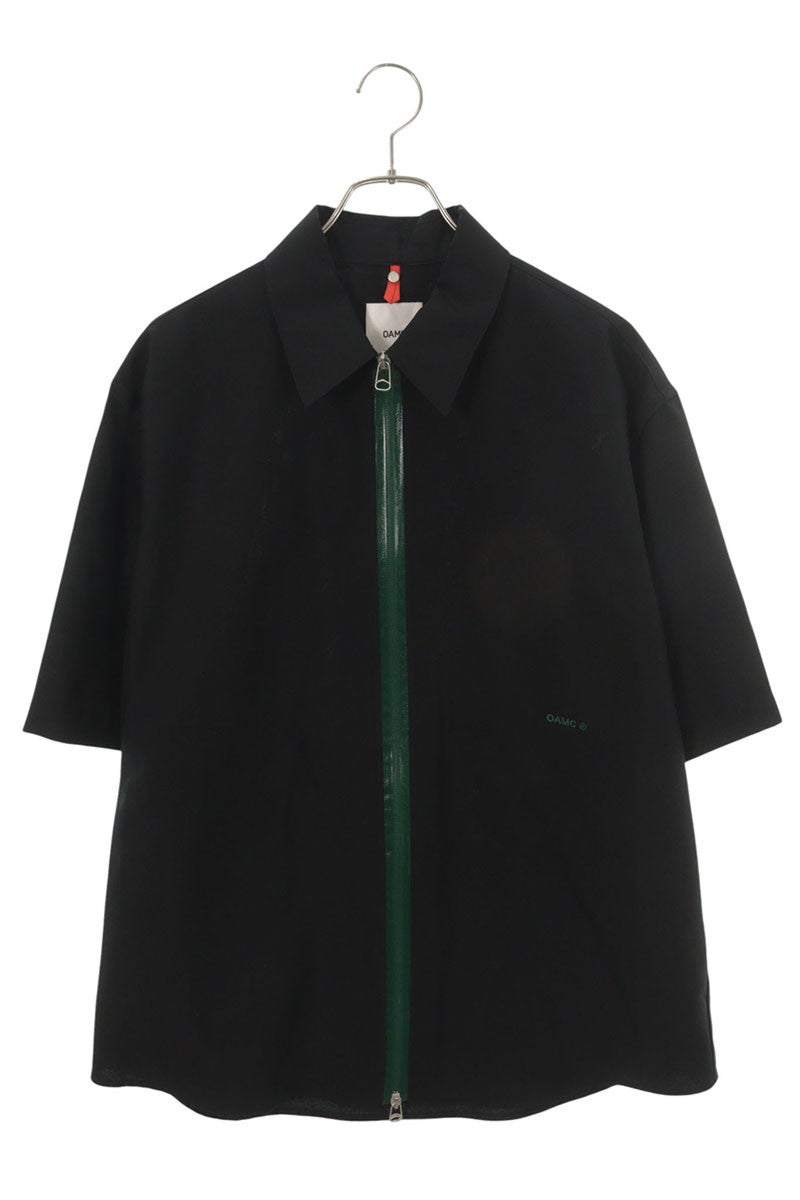 OAMC Black Polyester Zip-Up S/S Shirt Size L