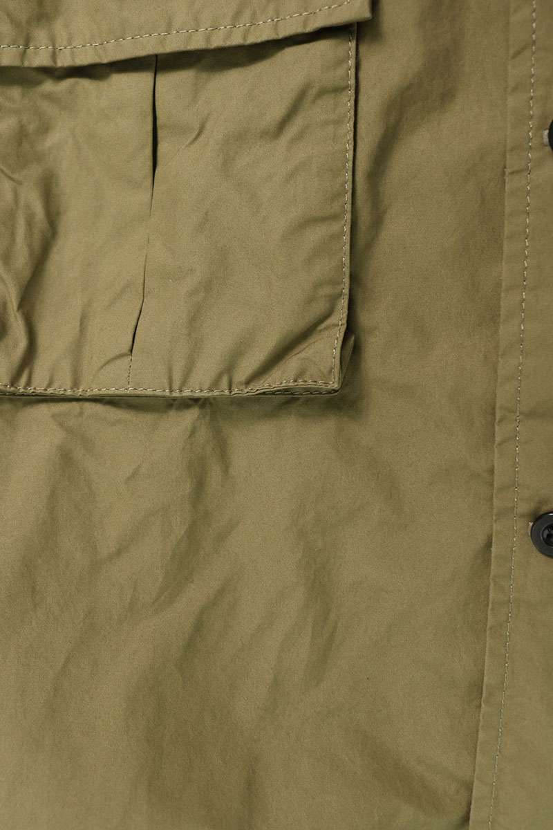 Sacai Green Paneled Cotton Short Sleeve Shirt Size 3