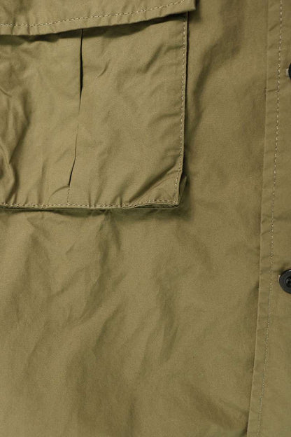 Sacai Green Paneled Cotton Short Sleeve Shirt Size 3