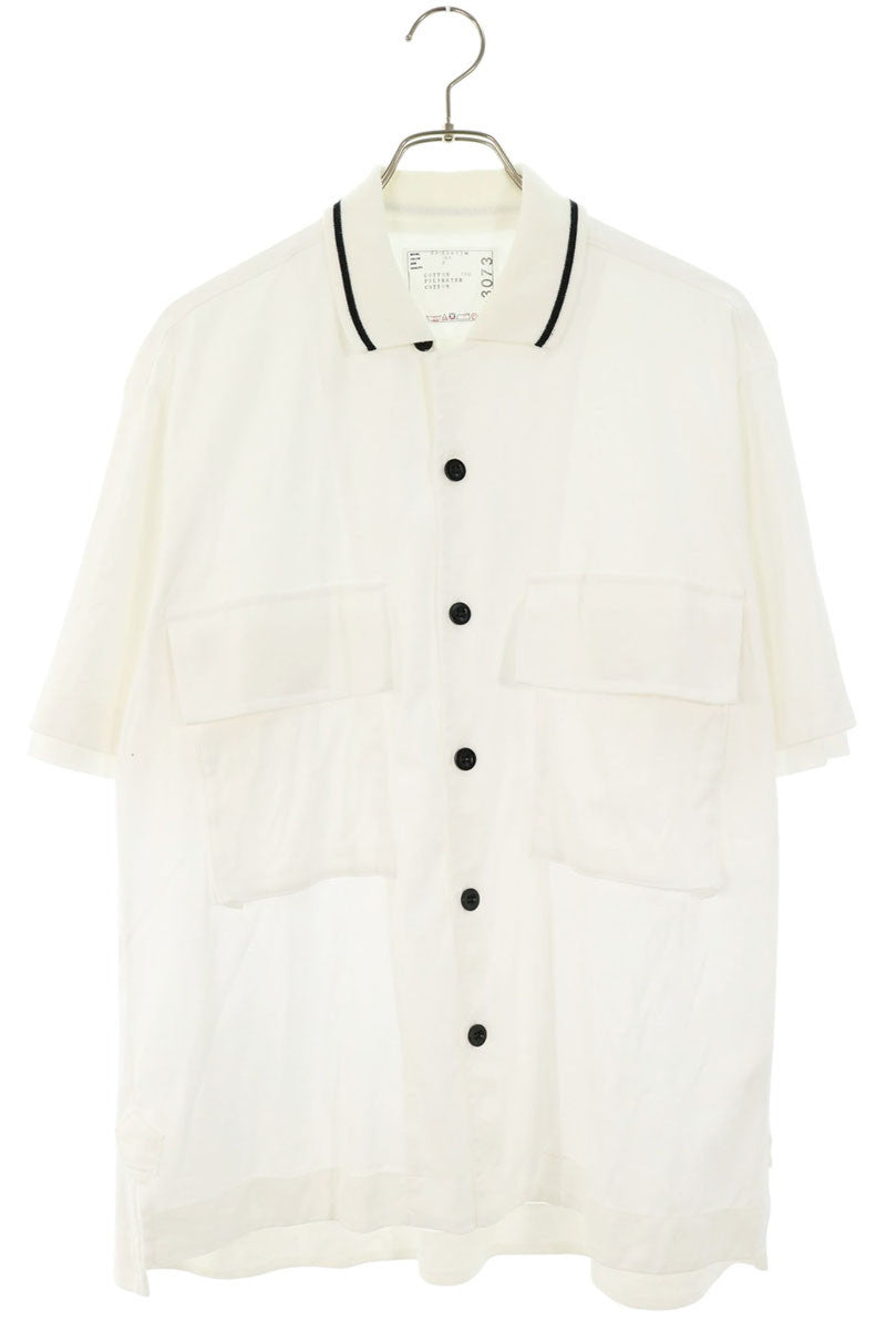 Sacai White Cotton Jersey Short Sleeve Shirt Size 2