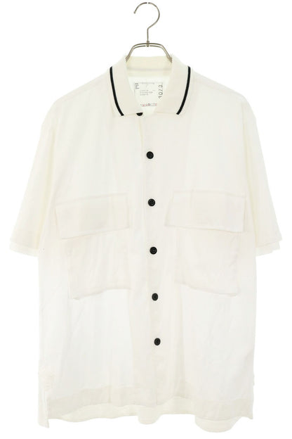 Sacai White Cotton Jersey Short Sleeve Shirt Size 2