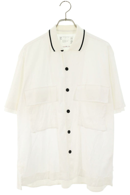 Sacai White Cotton Jersey Short Sleeve Shirt Size 2