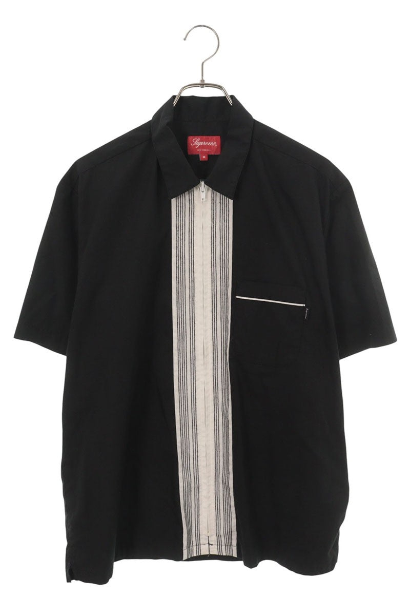 SUPREME Bowling Zip SS Shirt Black White Size M