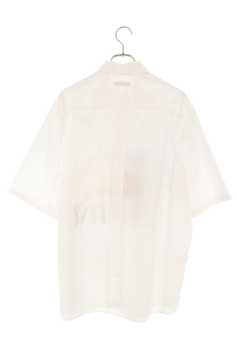 VALENTINO White Front Print Cotton Shirt Size 41