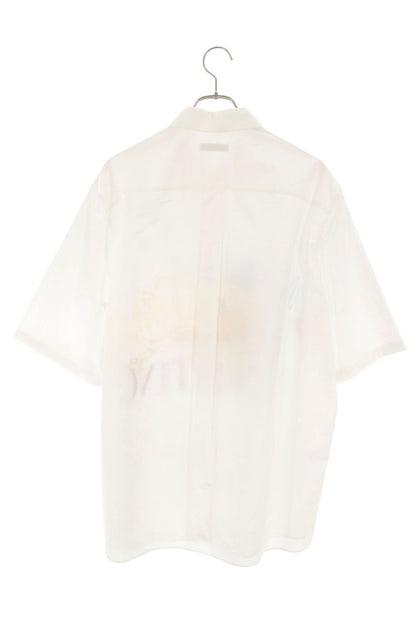 VALENTINO White Front Print Cotton Shirt Size 41
