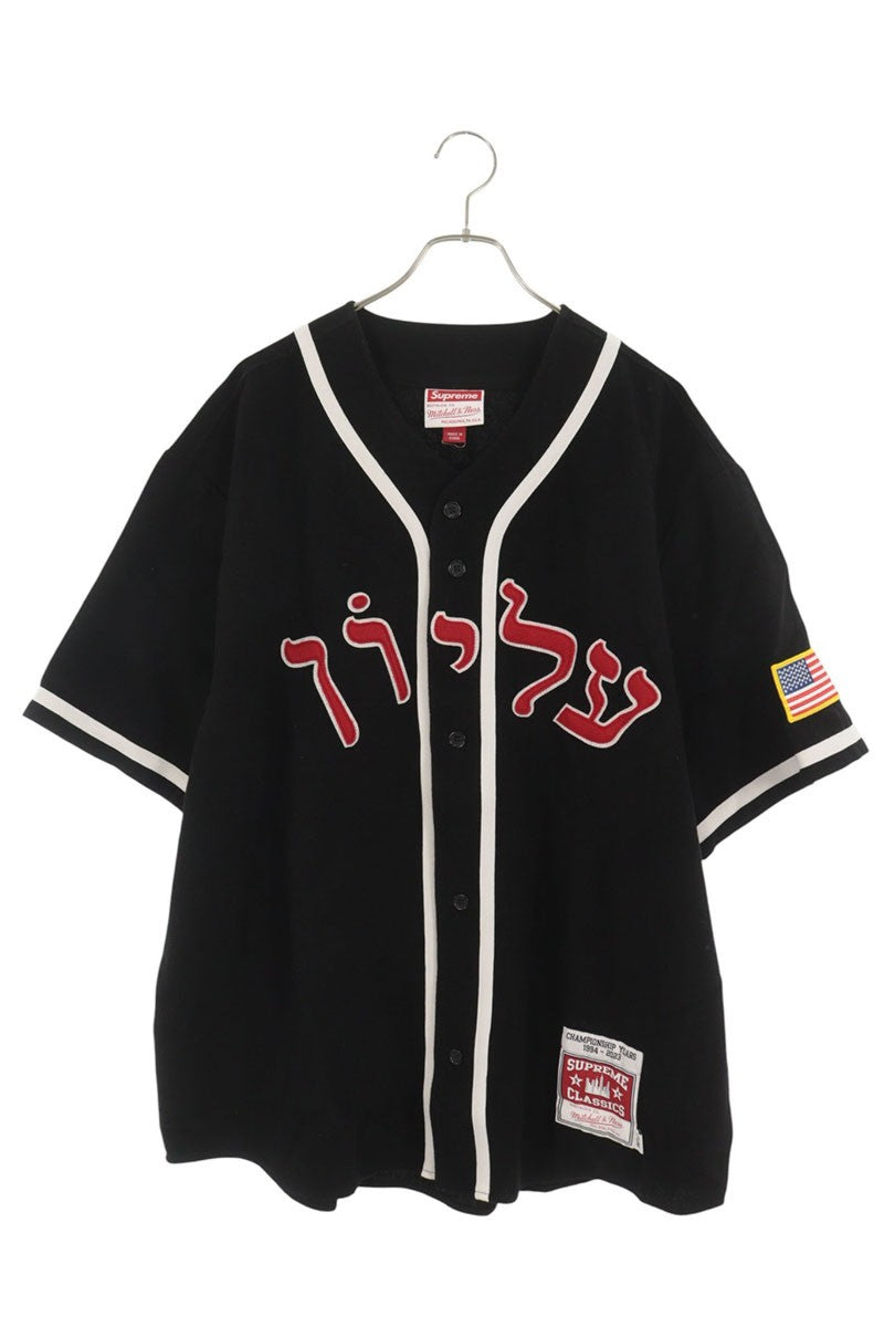 SUPREME 23AW Wool Baseball Jersey Black Shirt Size XL