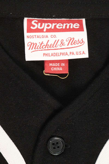 SUPREME 23AW Wool Baseball Jersey Black Shirt Size XL