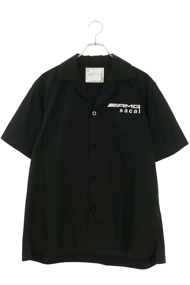 Sacai Black Logo Embroidered Poly-Cotton Shirt Size 1