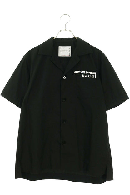 Sacai Black Logo Embroidered Poly-Cotton Shirt Size 1