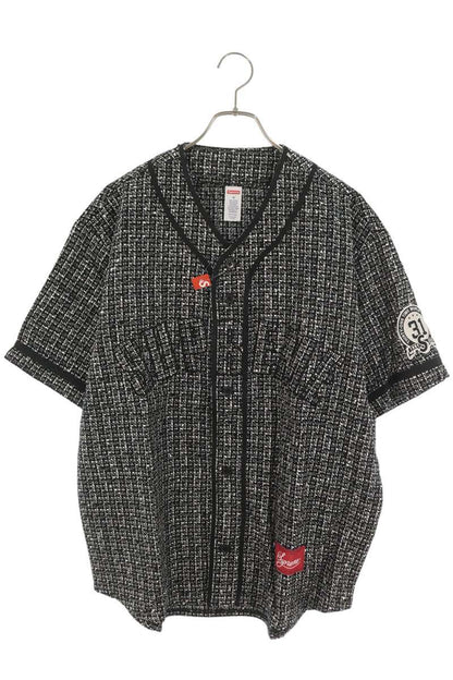 SUPREME 25AW Boucle Baseball Jersey Black Shirt Size M