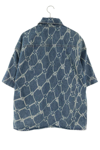 LOUISVUITTON 24AW Monogram Print Denim Sleeve Shirt Size L
