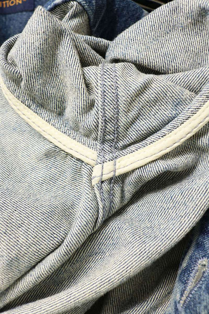 LOUISVUITTON 24AW Monogram Print Denim Sleeve Shirt Size L