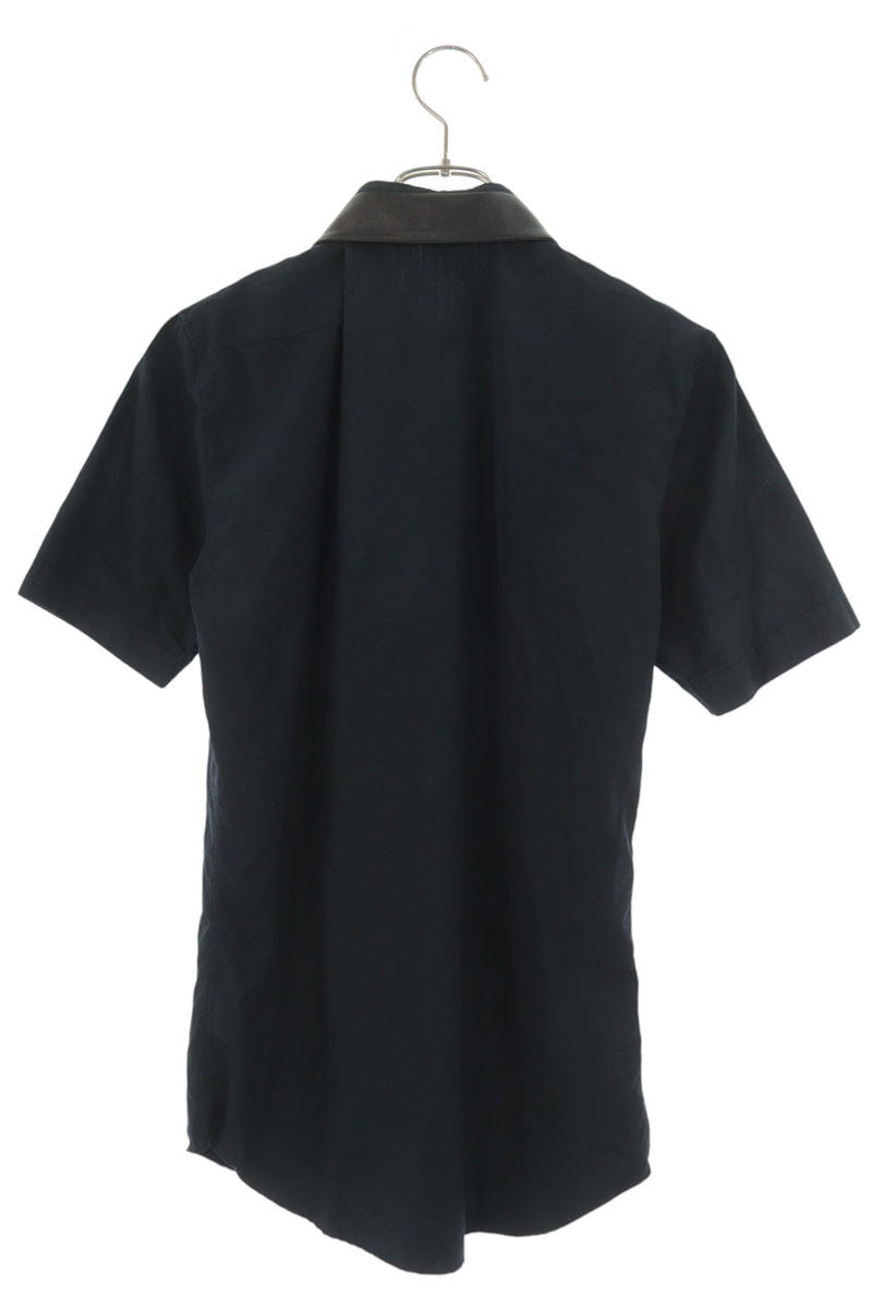 DIOR Black Detachable Leather Collar Shirt Size 37