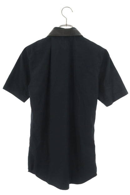 DIOR Black Detachable Leather Collar Shirt Size 37