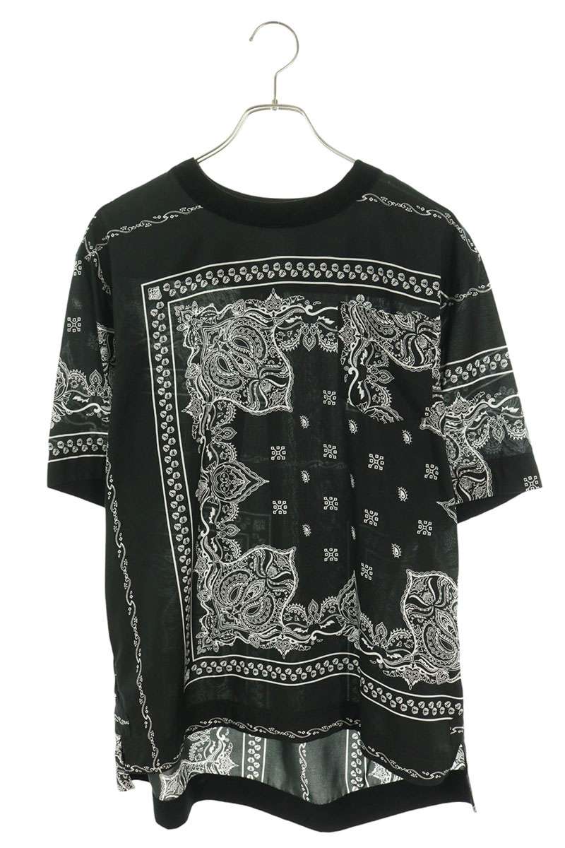 Sacai Black Bandana Pattern Pullover Size 3