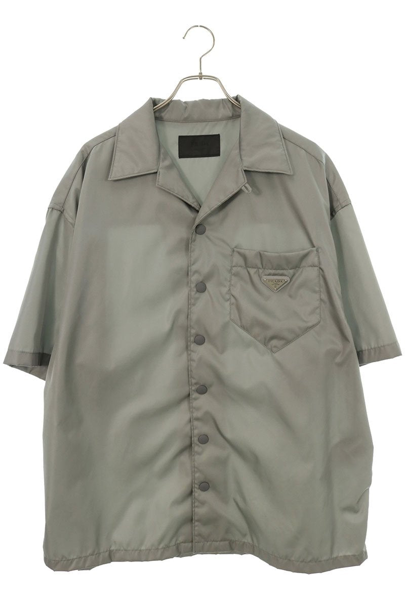 PRADA Gray Re-Nylon Triangle Plate Shirt Size XL