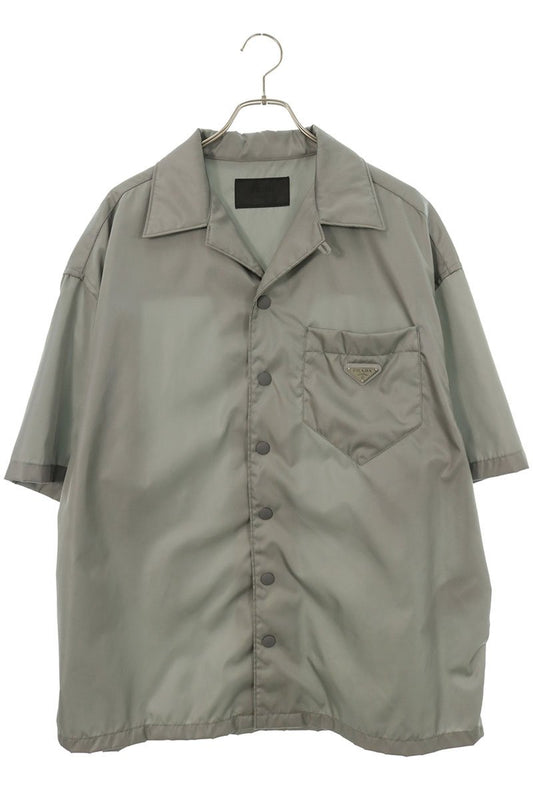 PRADA Gray Re-Nylon Triangle Plate Shirt Size XL