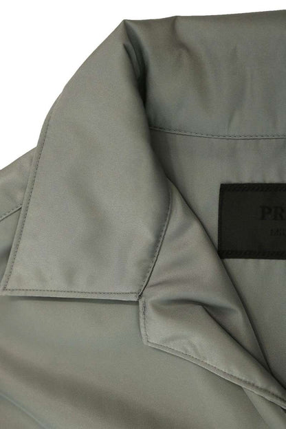 PRADA Gray Re-Nylon Triangle Plate Shirt Size XL