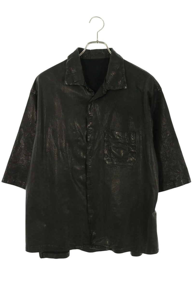 ISAMUKATAYAMA BACKLASH Black Leather Shirt Size M
