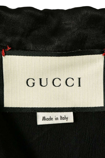 GUCCI Black Tape Logo Vacation Shirt Size 46