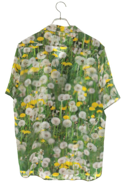 MASU 24SS Dandelion Print Open Collar Silk Shirt Size 46