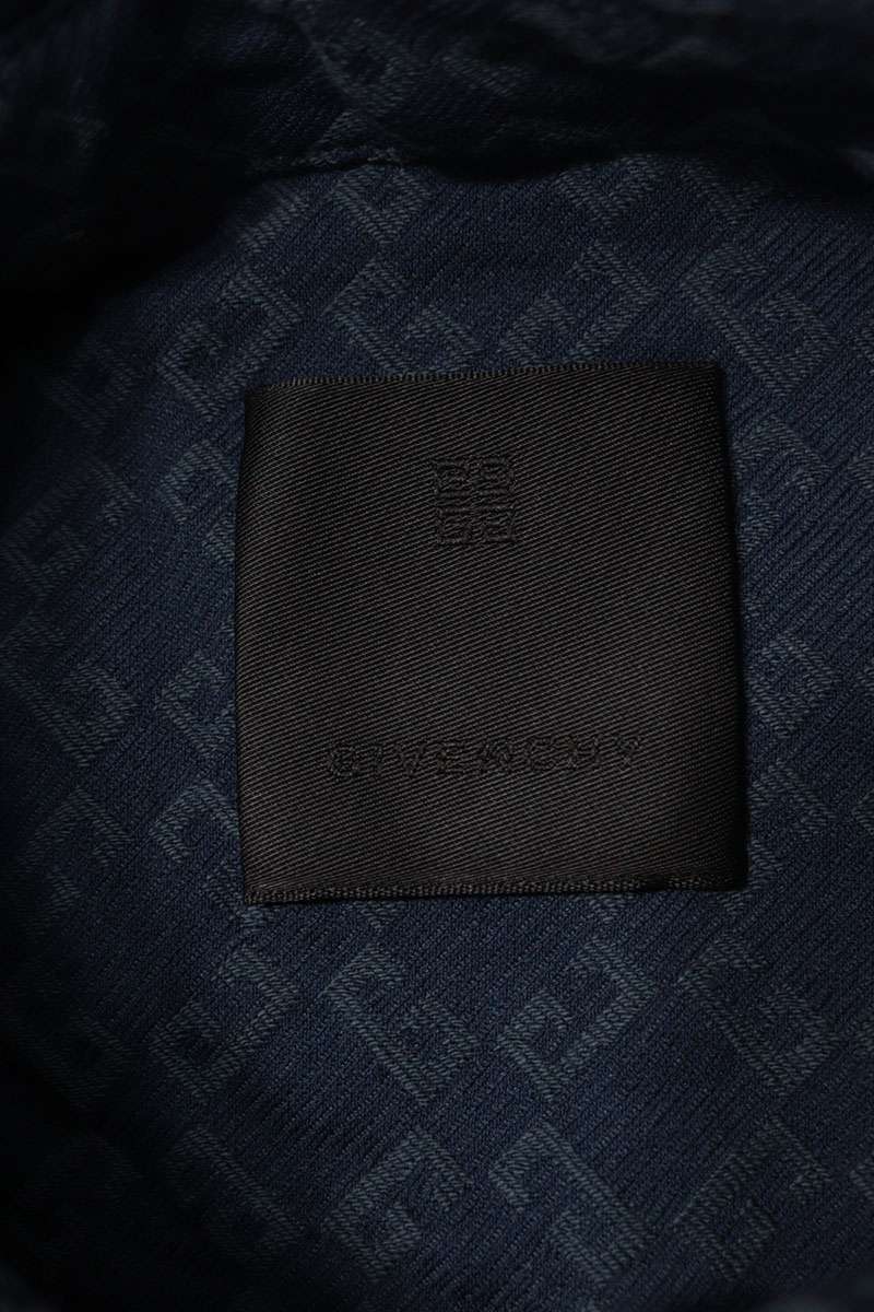 GIVENCHY Navy Jacquard Monogram Short Sleeve Shirt Size M