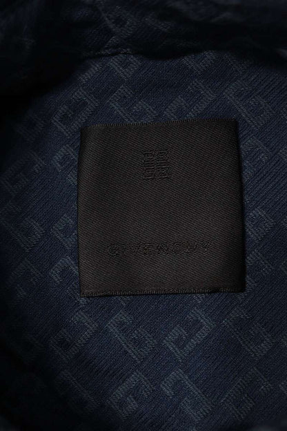 GIVENCHY Navy Jacquard Monogram Short Sleeve Shirt Size M