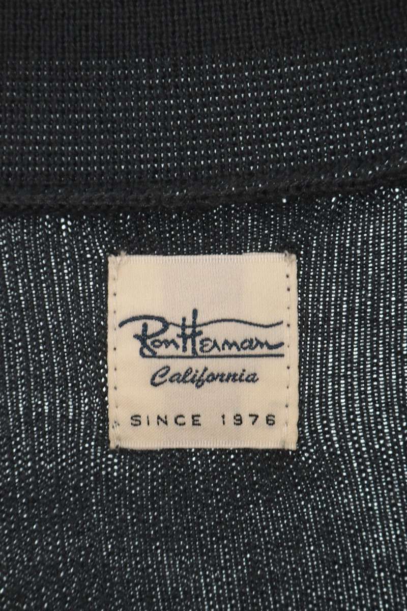 Ron Herman Silk Open Collar Short Sleeve Shirt Black Size L