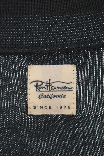 Ron Herman Silk Open Collar Short Sleeve Shirt Black Size L