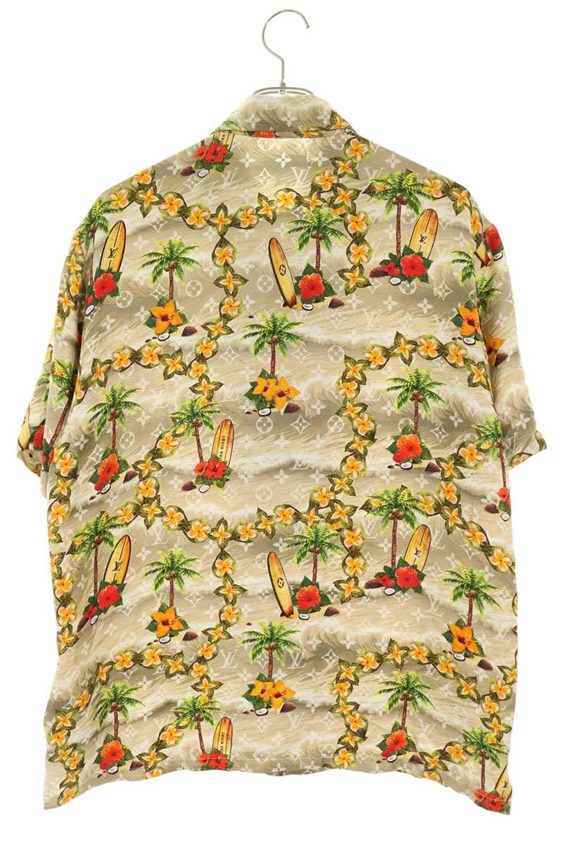 LOUISVUITTON 24AW Monogram Silk Short Shirt Beige Size S